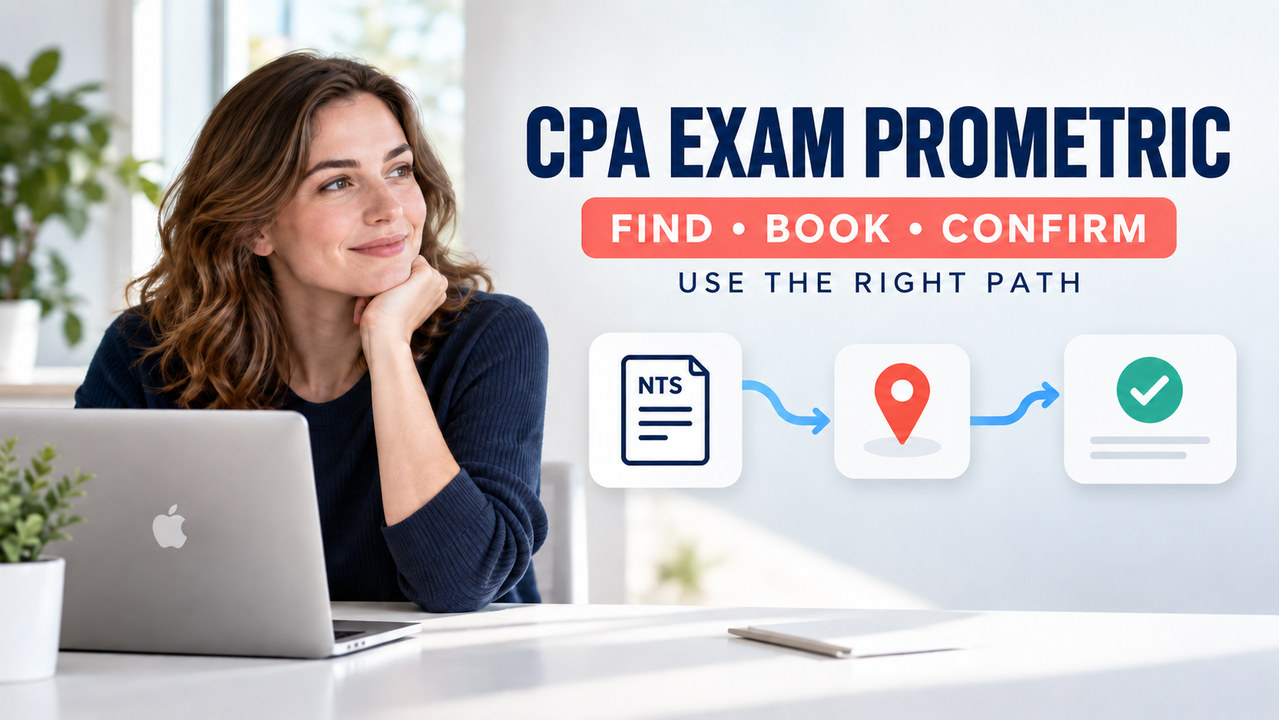 White-presenting adult learner using the cpa exam prometric booking path