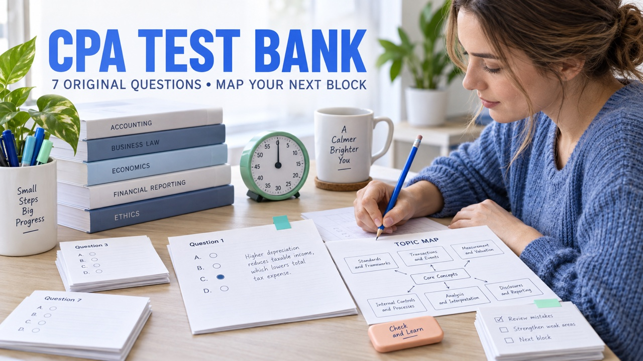 CPA Test Bank: 7 Original Topic-Mapped Questions