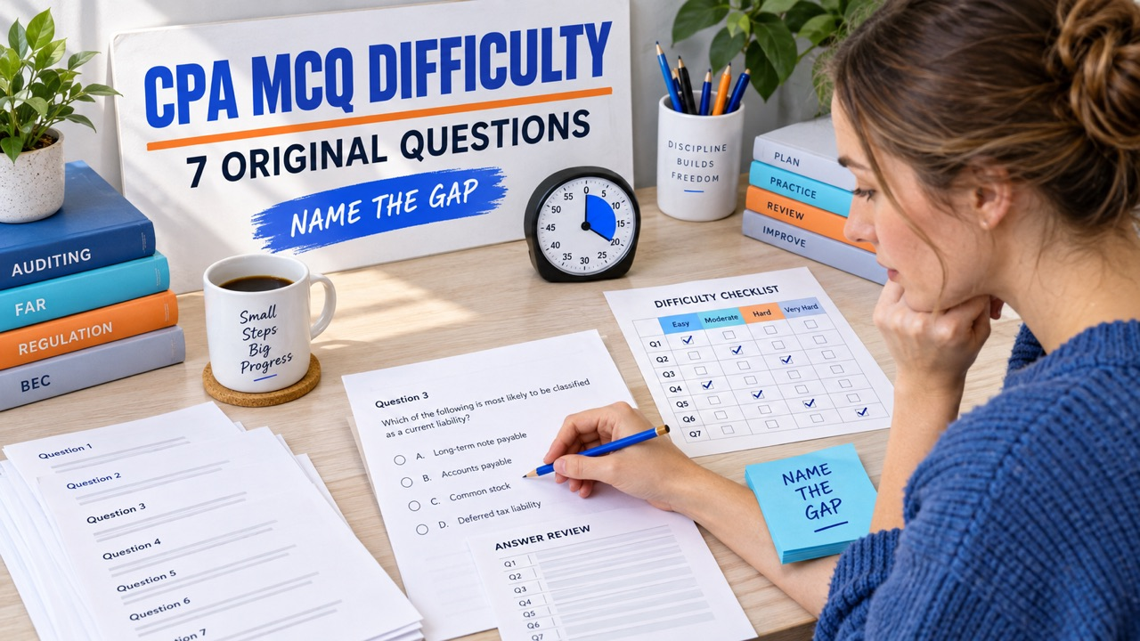 CPA MCQ Difficulty: 7 Original Questions with Difficulty-Based Review